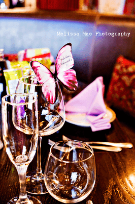 Sweetlips Design Custom Details - Place cards for Chad and Christina's butterfly-themed wedding - Cafe Firenze