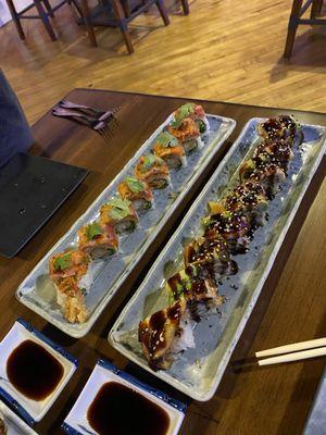 Ginzake Special Roll and Dragon Roll