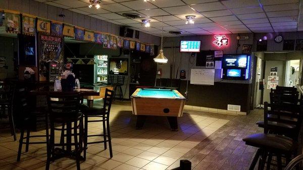 Pool table and jukebox