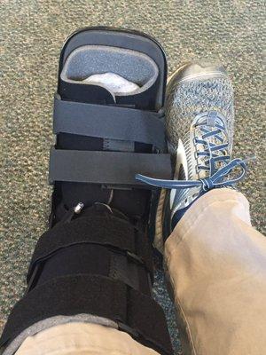 Will have to be in a boot-- hopefully for just a week or two.