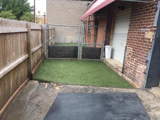 Our outdoor AstroTurf area.