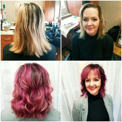 Red violet, purple, magenta and pink color melt.