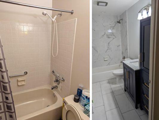 Before/After bathroom remodel