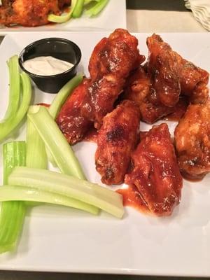 Wings with Peach Jalapeño BBQ sauce