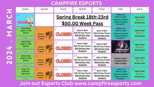 Monthly gaming events at our LAN Center