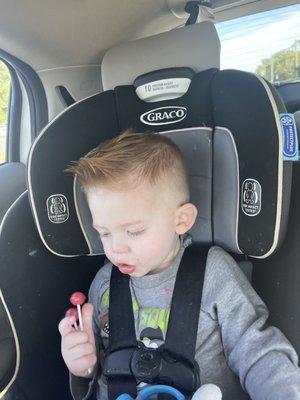 Toddler boy's haircut