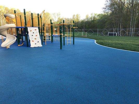 Billingsley Elementary School in Charles County, Maryland. Poured-in-place safety surfacing project by East Coast Surfacing.