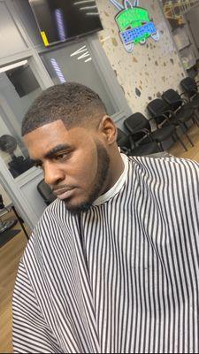 Men's Haircut w/Faded Beard and line up