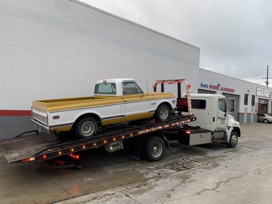 They had to transport it because he said the brakes needed to be completed, and it needs to be tuned. Of course, that was a lie.