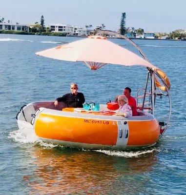 Cortez Donut Boat Rentals In West Cortez Florida near Bradenton and Anna Marie Island. Call us at 941-524-5721 to book your reservation.