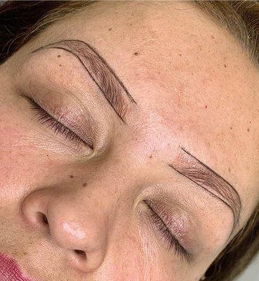 Brow mapping a cover up . * did not do previous work *