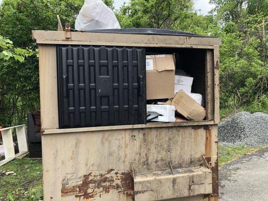 They fine you if you leave trash on ground but  dumpster over flowing