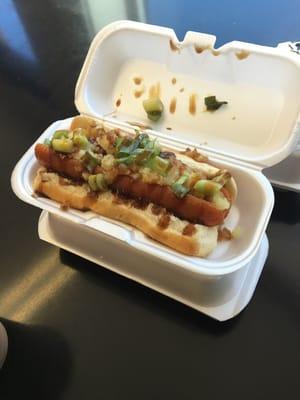 This is the tiki dog, which you can get of Monday's.