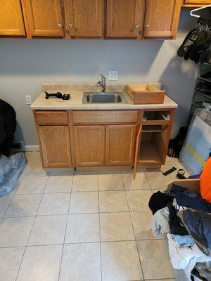 Sink that needed to removed out of the house