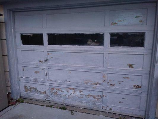 Before Overhead Door of Buffalo Installing New Door