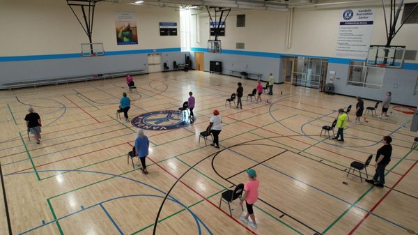 The Recreation Center's Gymnasium is used for basketball, pickleball, volleyball and group fitness classes.