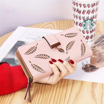 Leaf Printed Faux Leather Long Wallet- Pink  Only $19.99  https://www.ebay.com/itm/224516347099