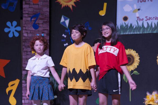 Happiness is....having a friend! Playhouse Singers class  "You're a Good Man Charlie Brown" May 2018