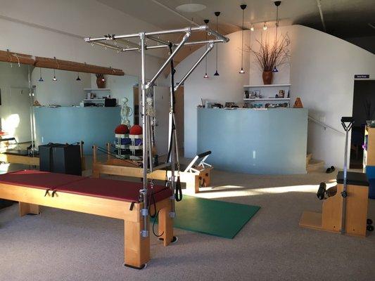 The main room set with Pilates apparatus