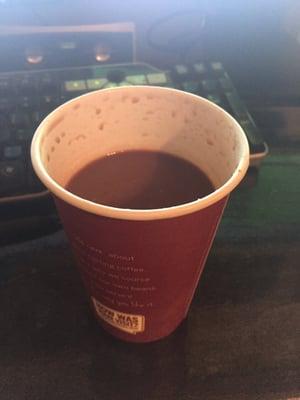 This is how full my hot chocolate was without drinking any yet