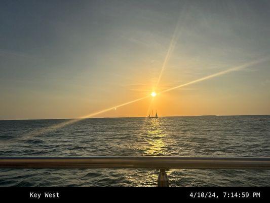 Sunset with sailboat