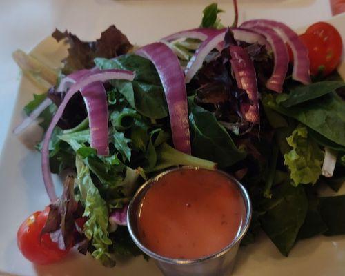 House salad with raspberry vinaigrette dressing