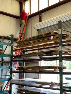 Installing a point-to-point extension system at a customers warehouse facility.