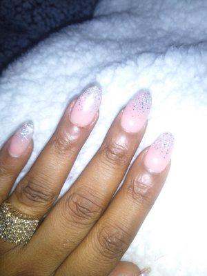 Gel x tips ombre sprinkled glitter 58