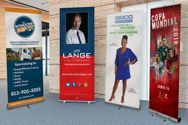 Retractable banners are the perfect solution for tradeshows, events and promotions. Free shipping on orders over $89 when you buy online.