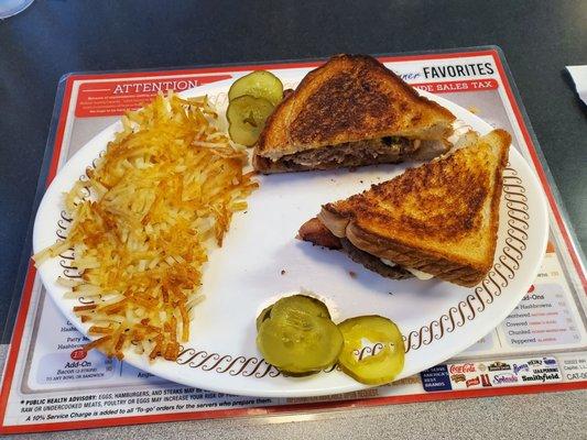 The Texas bacon patty melt.