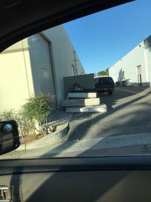 Core management at their best ! Homeless people  in Riverside mattresses stacked by his bacdoor !!... my He can't even open his back door !