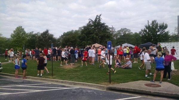 There was a race prior to the festival starting and these are the participants following the race.