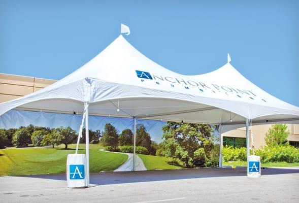 Frame & Cable Tent w/direct digital graphics and backdrop