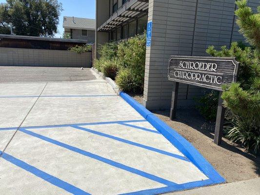 A large, private parking lot is provided for you on the south side of the building, off of Fresno Street.