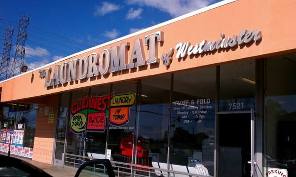 This is the faded, snow-on-top-looking sign... Good spot for laundry with drop-off fluff and fold service