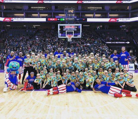 Dancers performing at the Globetrotters at Golden 1 Center in Sacramento!