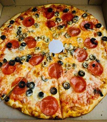 14" Pie - added Pepperoni & Olives