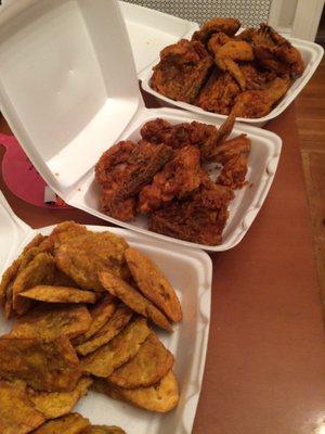 Chicken and tostones. All for under $20.