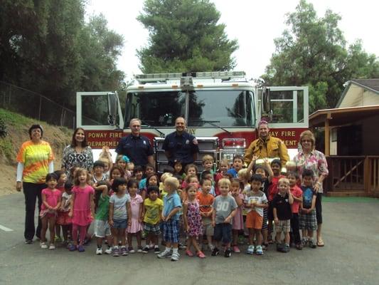 Thanks to the Poway Fire Department for coming to visit.