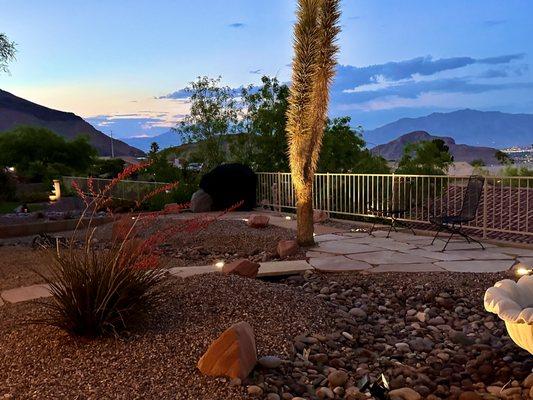 Cal Coast Landscape created an outdoor space that is party perfect...with several areas of hard scape platform pavers and Flagstone patios