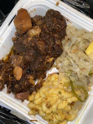 oxtail, cabbage, mac n cheese