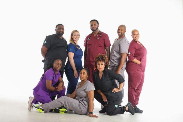 Fashionable, comfortable medical Scrubs that protect and cover men and women medical professionals.