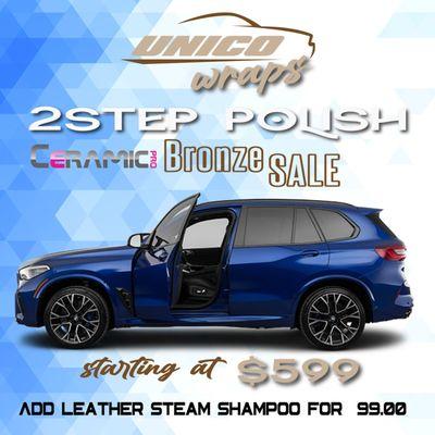 SUMMER SPECIAL 
2 STEP POLISH AND CERAMIC PRO SPECIAL