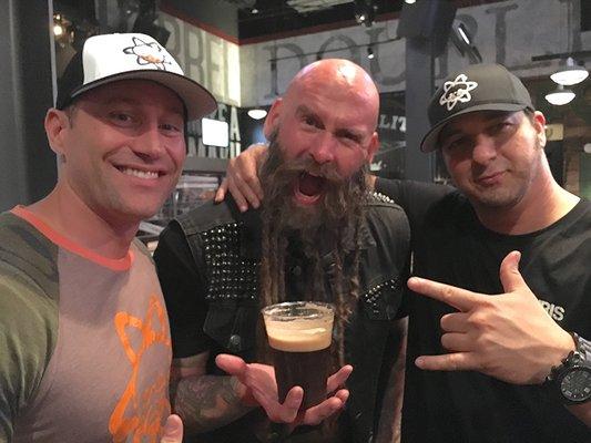 Able Baker Brewing founders Randy Rohde and James Manos with platinum recording artist Chris Kael.