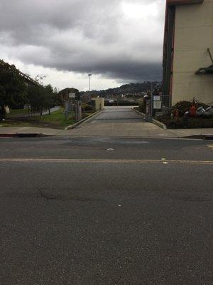 Entrance to the basketball courts and track. Located by Brighton Ave  and Masonic Ave