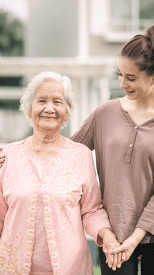 Elder Person with Women