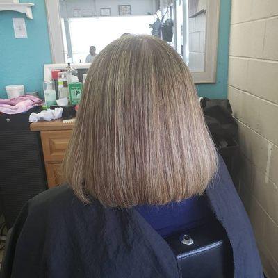 Haircut and highlights