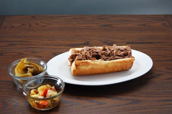 Italian Beef with side of peppers - delish!