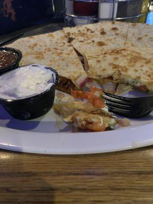 Shrimp and bacon quesadilla, delicious!