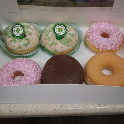 Don't knock the donuts here. Very good! Not overly sweet. They are from a bakery called Dots. Happy St. Patrick's Day!